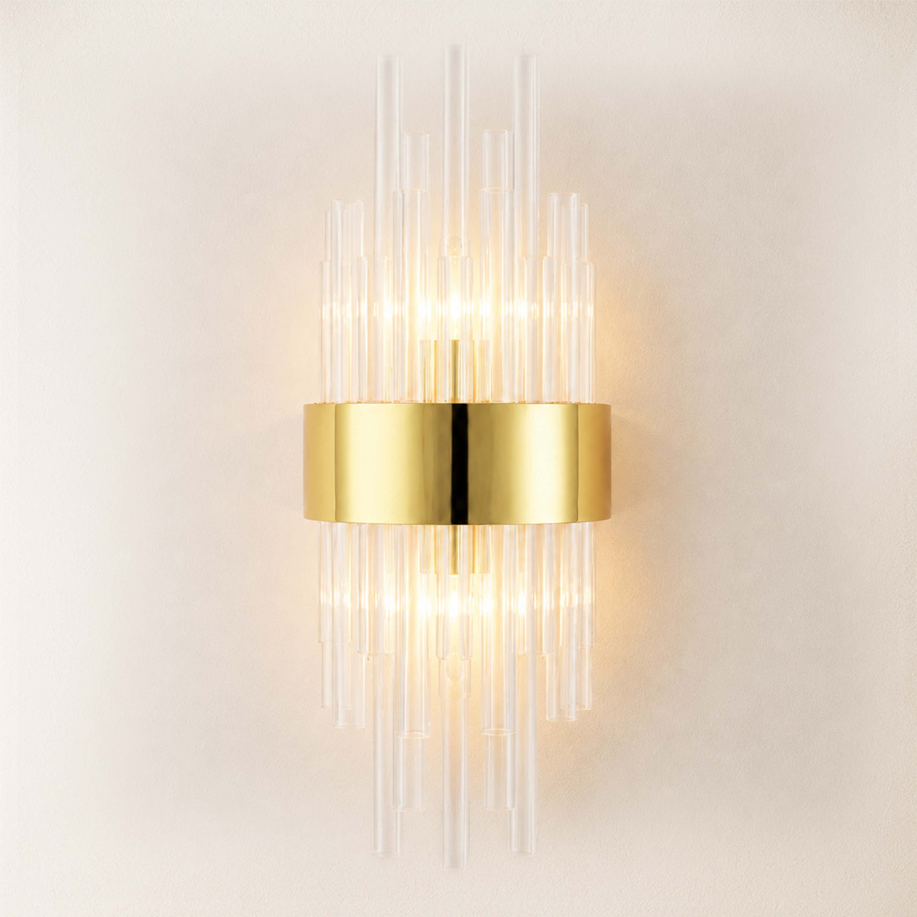 Claridell Crystal Tubular Wall Sconce