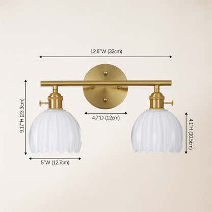 Orbixa Milky Glass 2-Lights Wall Sconce 15"W