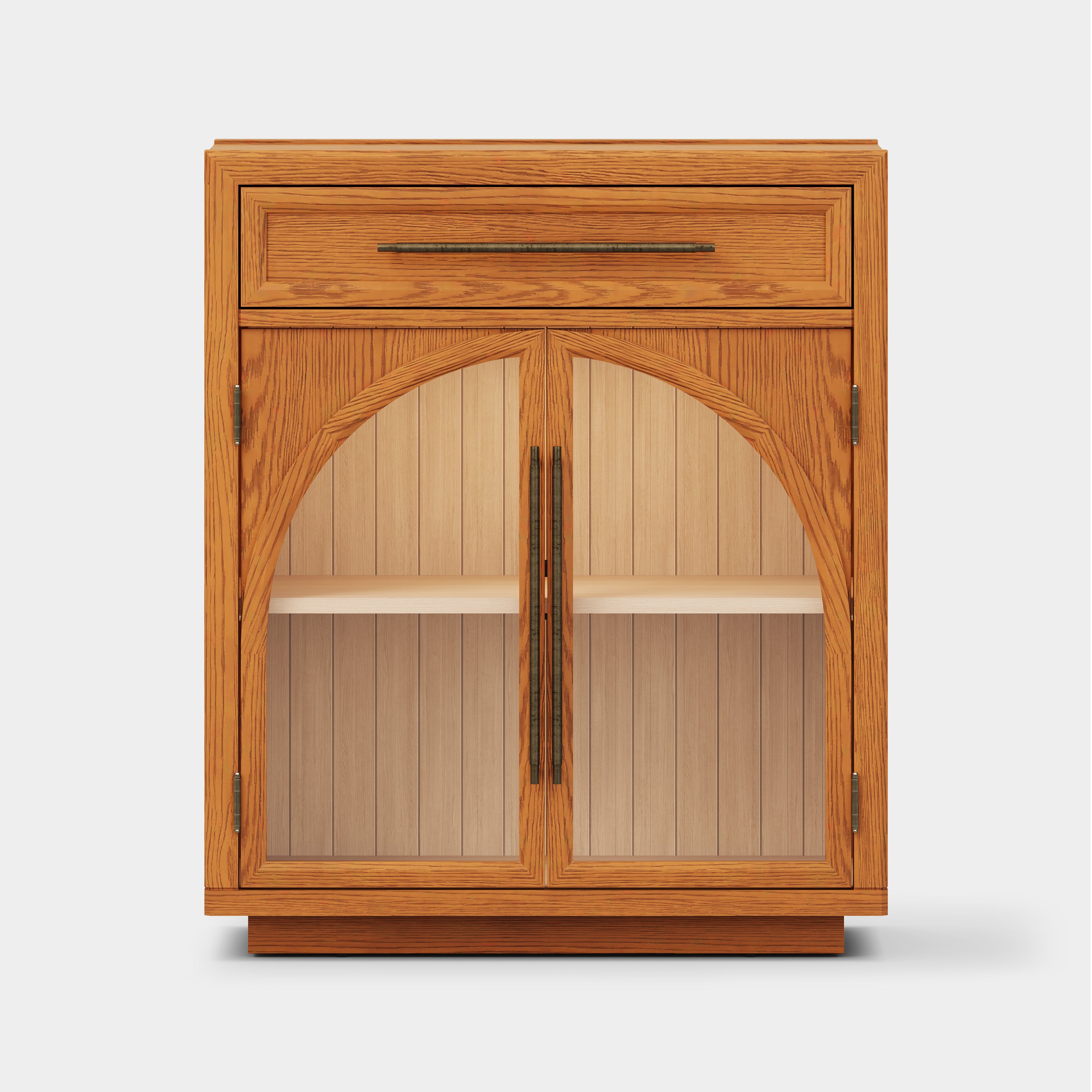 Alvar gewölbtes 96" Sideboard aus Eiche mit Schubladen (3er-Set)