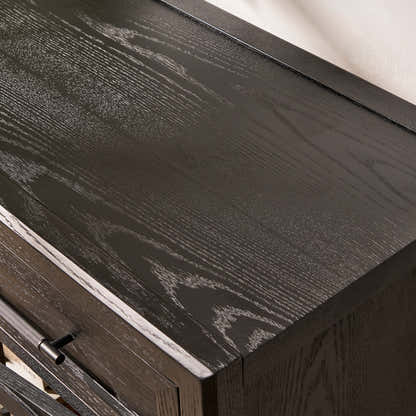 Alvar gewölbter 32-Zoll-Lagerschrank aus Eiche mit Schubladen