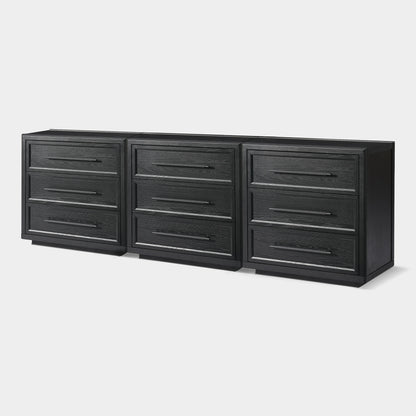 Alvar 94,5″ Eichenkommode mit 9 Schubladen (3er-Set)