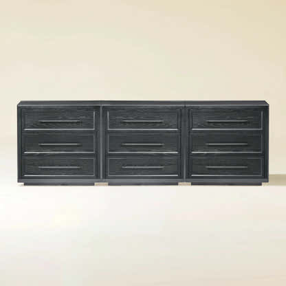 Alvar 94,5″ Eichenkommode mit 9 Schubladen (3er-Set)