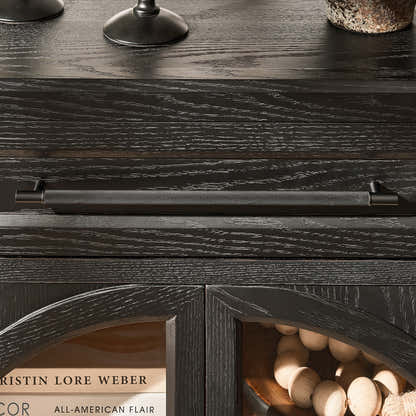 Alvar gewölbter 32-Zoll-Lagerschrank aus Eiche mit Schubladen