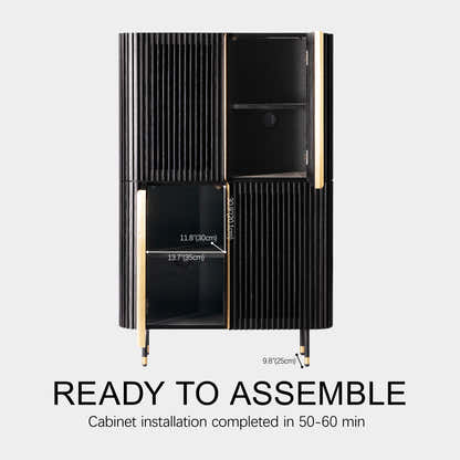 Ewan 67″H Oak Vertical Combination Cabinet(Set of 2)