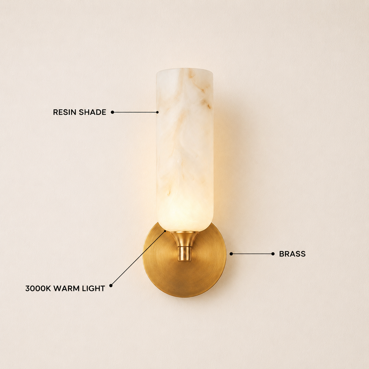Axis Alabaster-Wandleuchte 12"
