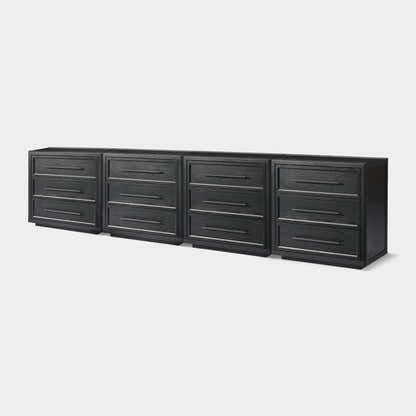 Alvar 126″ Oak 12-Drawer Chest(Set of 4)