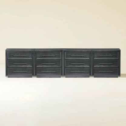 Alvar 126″ Eichenkommode mit 12 Schubladen (4er-Set)