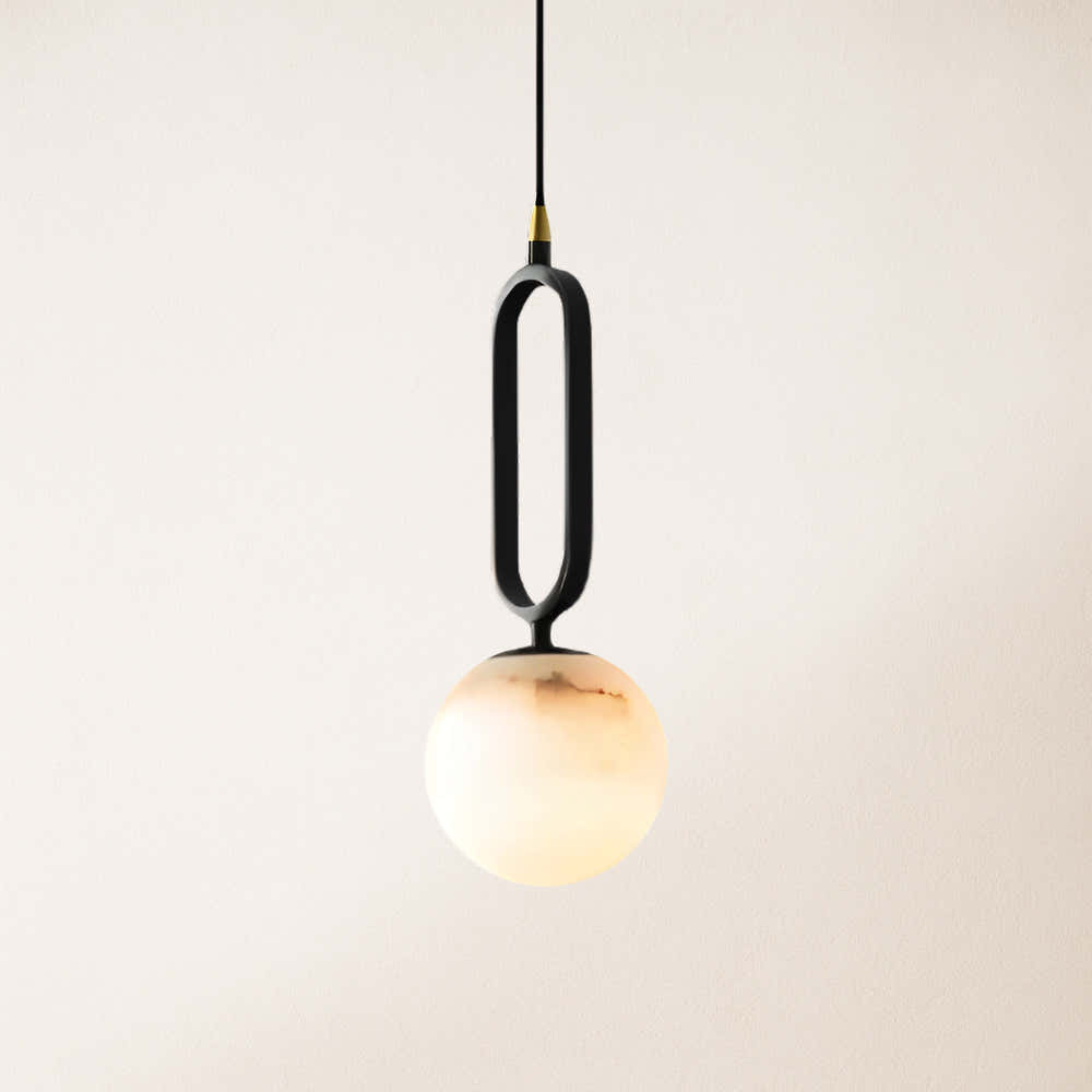 Dadaly Alabaster Small Art Ball Pendant 5.9''D