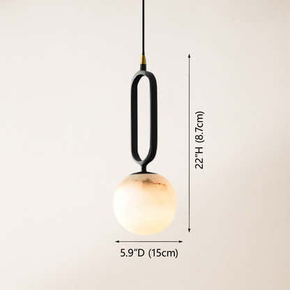 Dadaly Alabaster Small Art Ball Pendant 5.9''D