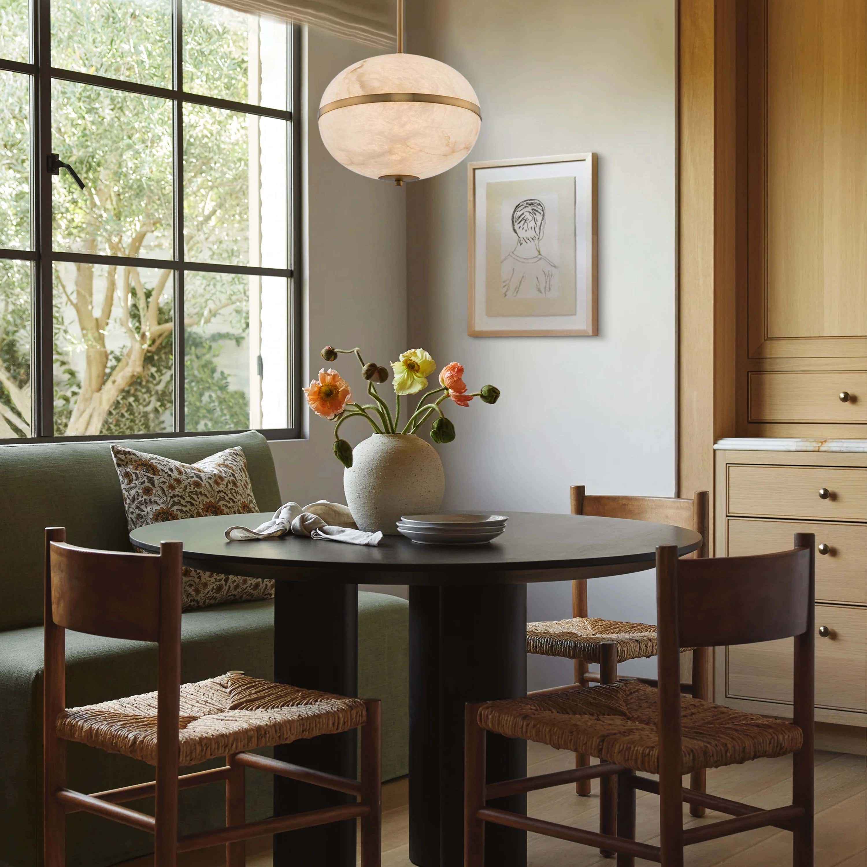 Dadaly Alabaster Small Art Canterbury LED-Mini-Pendelleuchte, 40,6 cm hoch