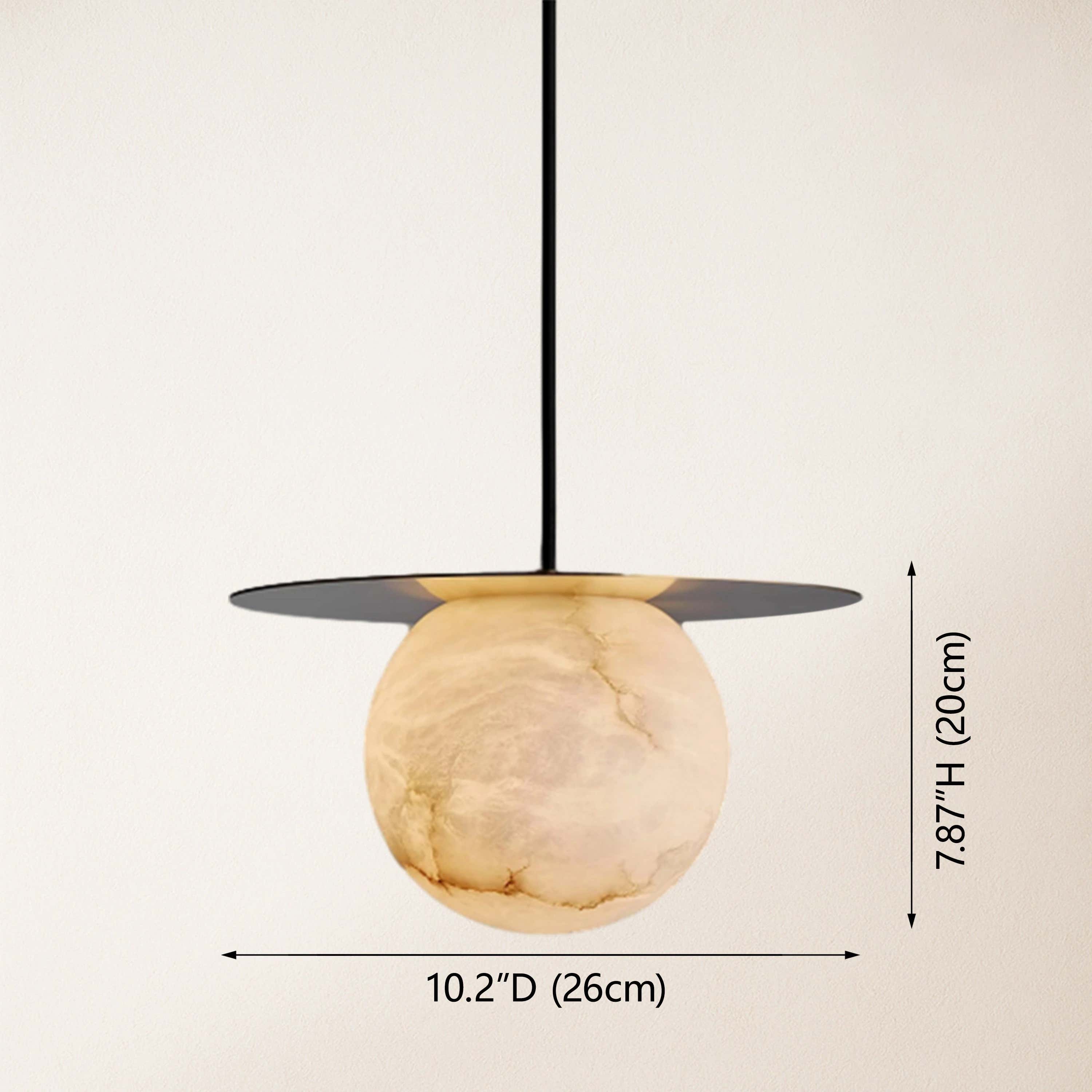 Dadaly Garfield Spanischer Alabaster-Anhänger, klein, Kunst, Nachttisch, 25,4 cm Durchmesser