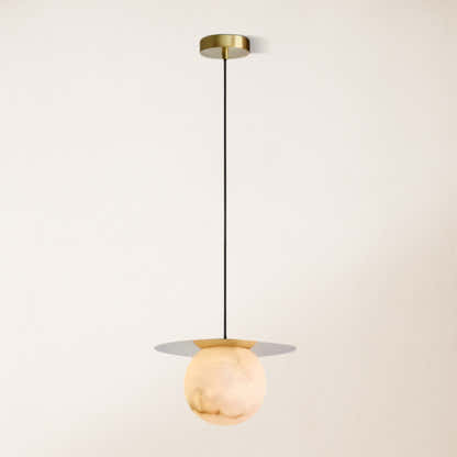 Dadaly Garfield Spanischer Alabaster-Anhänger, klein, Kunst-Nachttisch, 39,9 cm Durchmesser