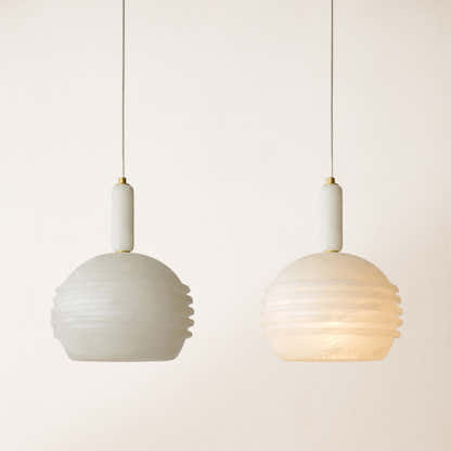 Dadaly Lottia Alabaster Kleine Kunst-Pendelleuchte, 25,4 cm Durchmesser