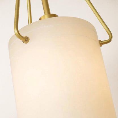 Dadaly Lottia Alabaster Kleine Kunst-Pendelleuchte, 17,8 cm Durchmesser