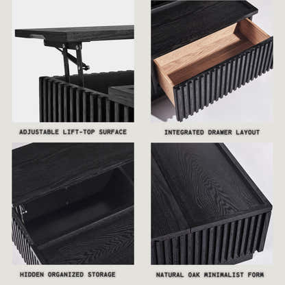 Avery Oak Lift-Top Storage Coffee Table 52"W