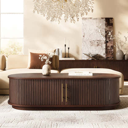 Sledin Sliding Door Coffee Table 55"W