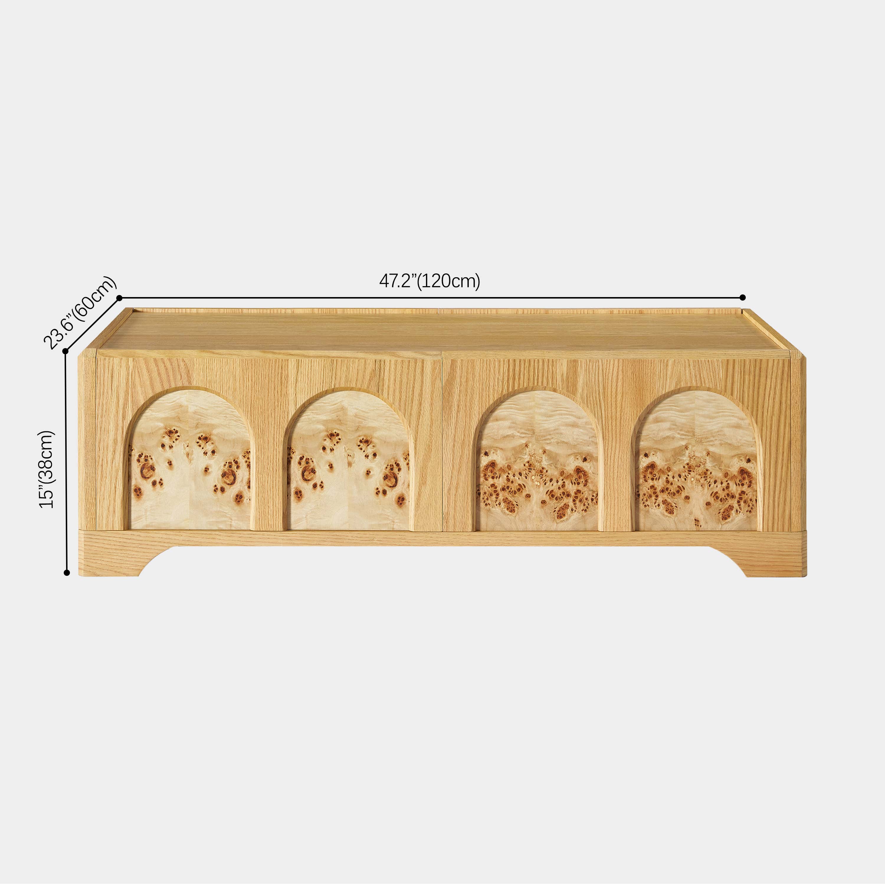 Couchtisch Aurora aus Eiche, 119,4 cm
