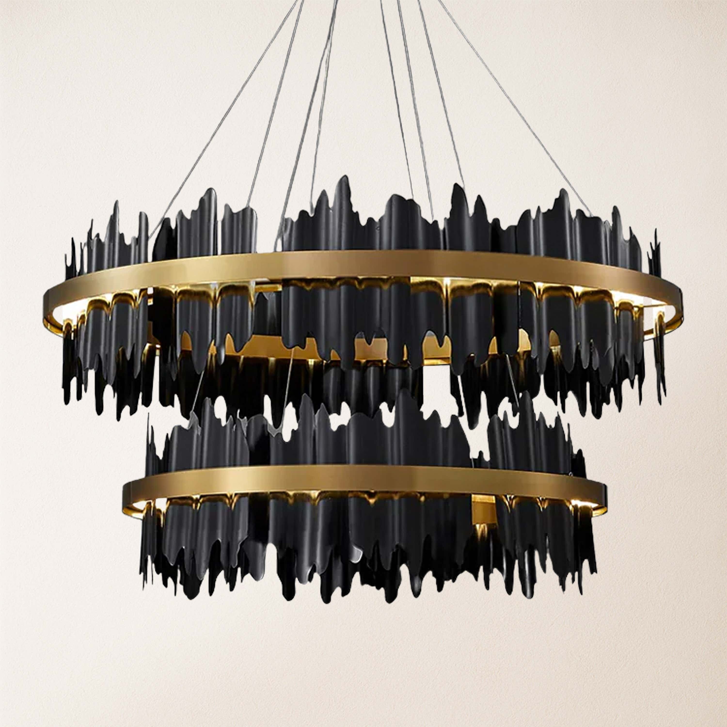 Arctira Metal Iceberg 2 Tiered Round Chandelier 32"D