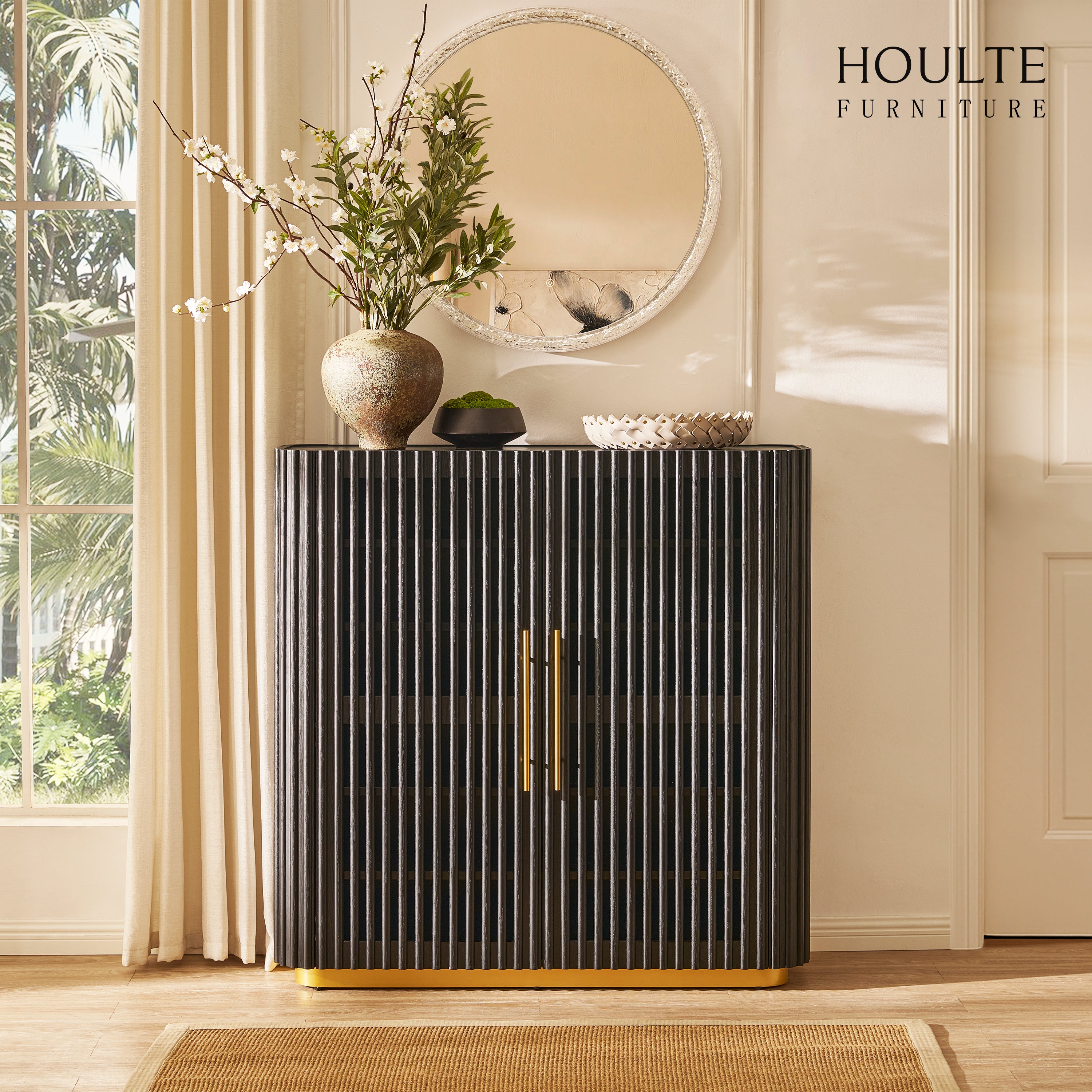 Holton 47"H Eichenholz-Aufbewahrungsschrank