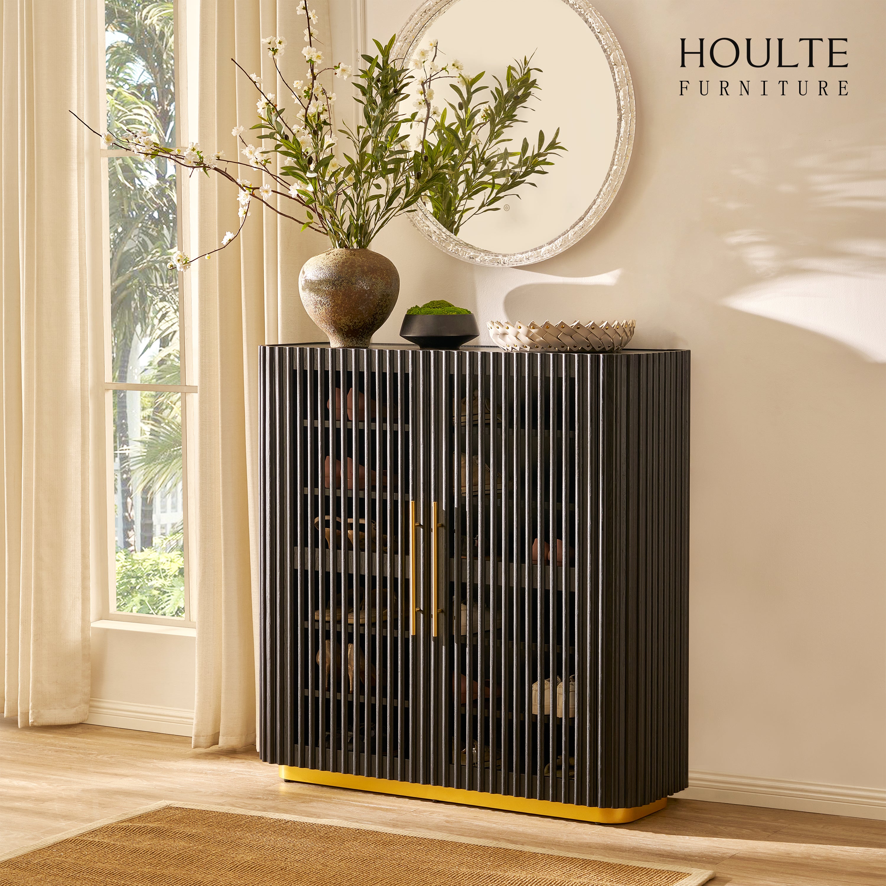 Holton 47"H Eichenholz-Aufbewahrungsschrank
