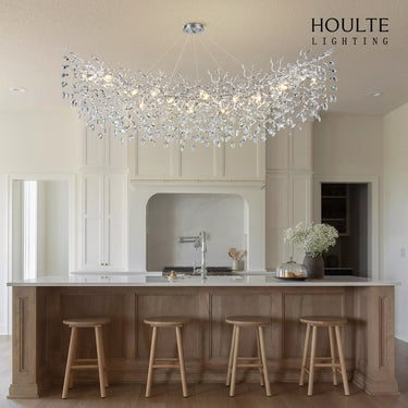 Frostleaf Crystal Cascade Tree Branch Linear Chandelier 72"
