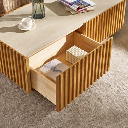 Rechteckiger Couchtisch Isla aus Eiche, 119 cm