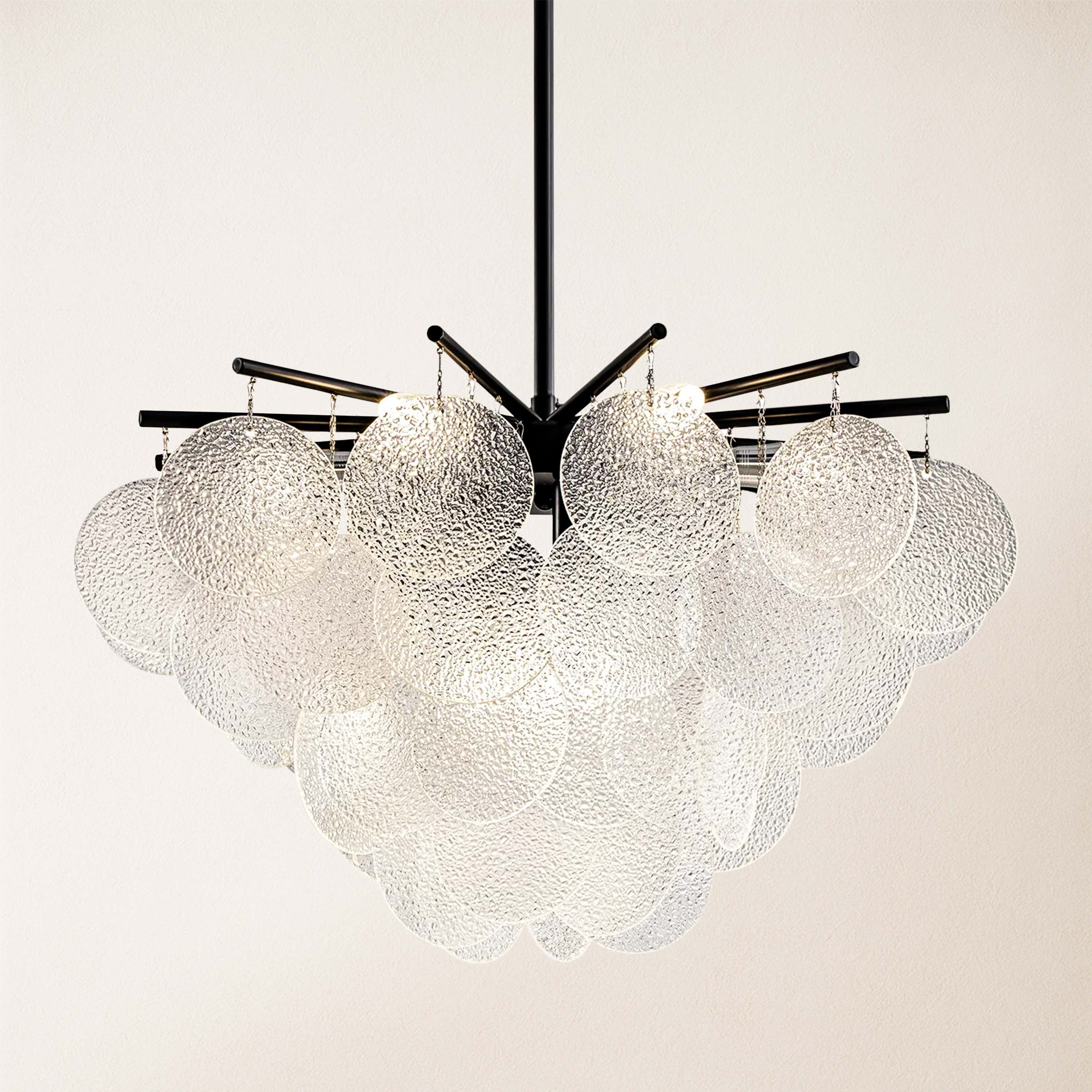 Velmora Glass Disc Tiered Chandelier 24"D