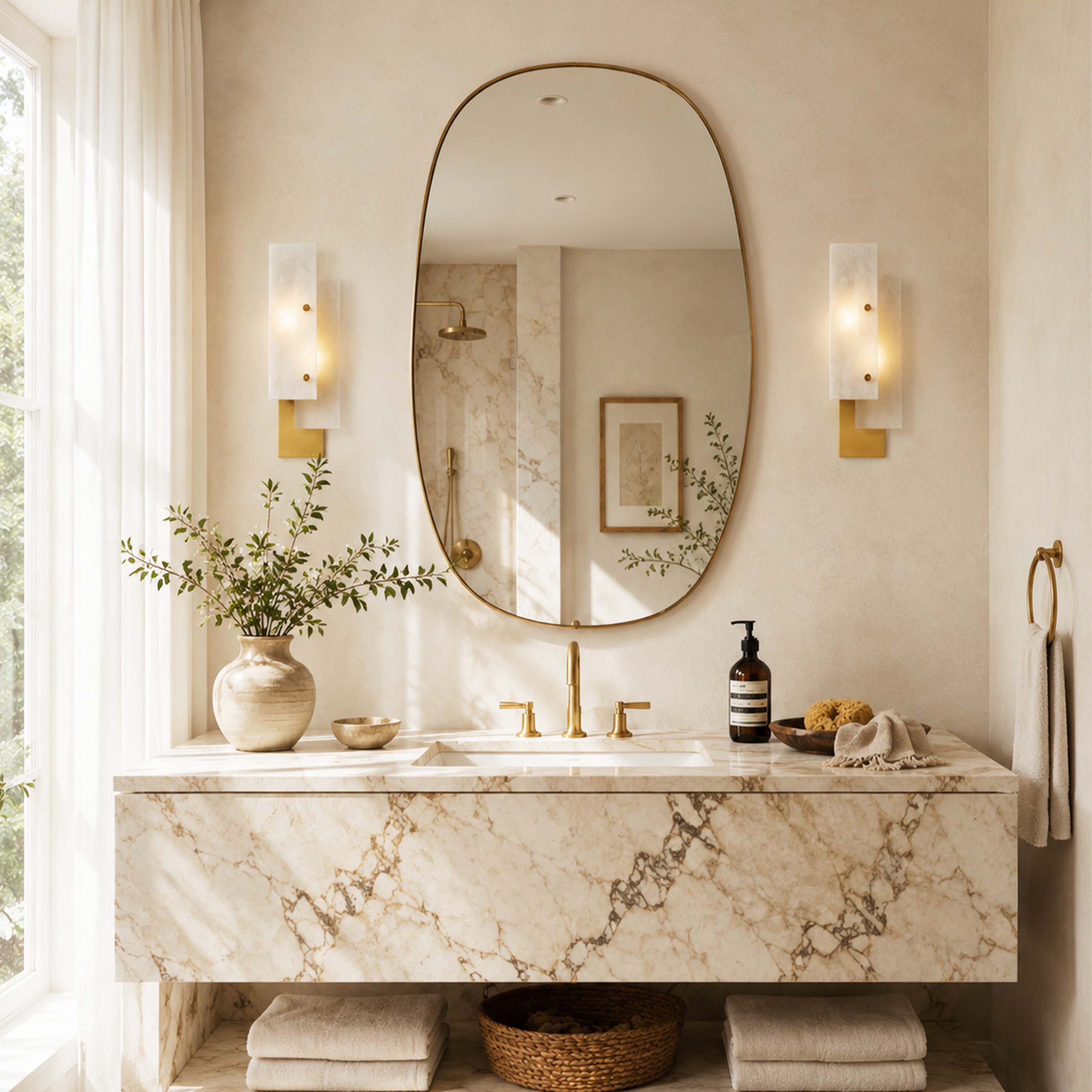 Gemina Alabaster Wall Sconce