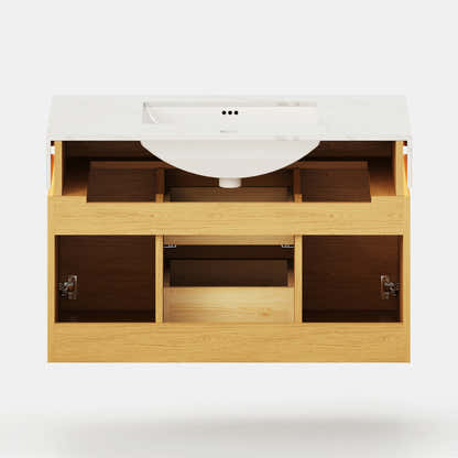 Isla Oak Bathroom Vanity 36"W