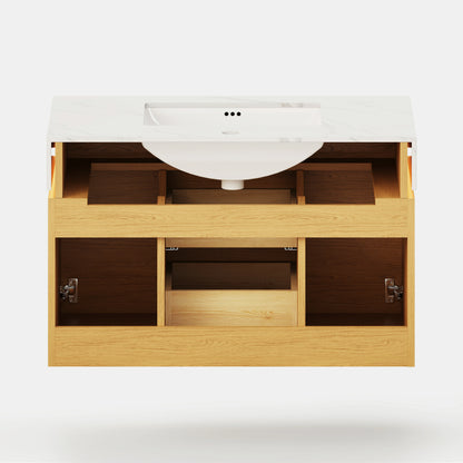 Isla Badezimmerwaschtisch aus Eiche, 91cm breit