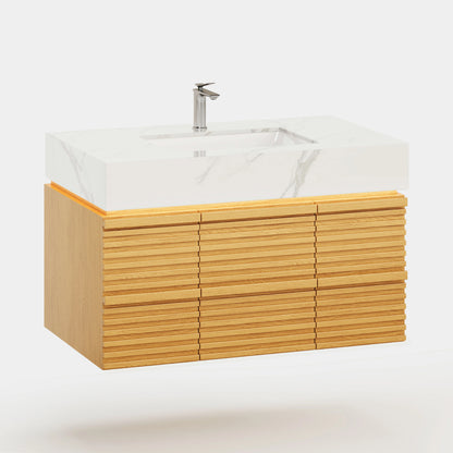 Isla Oak Bathroom Vanity 36"W