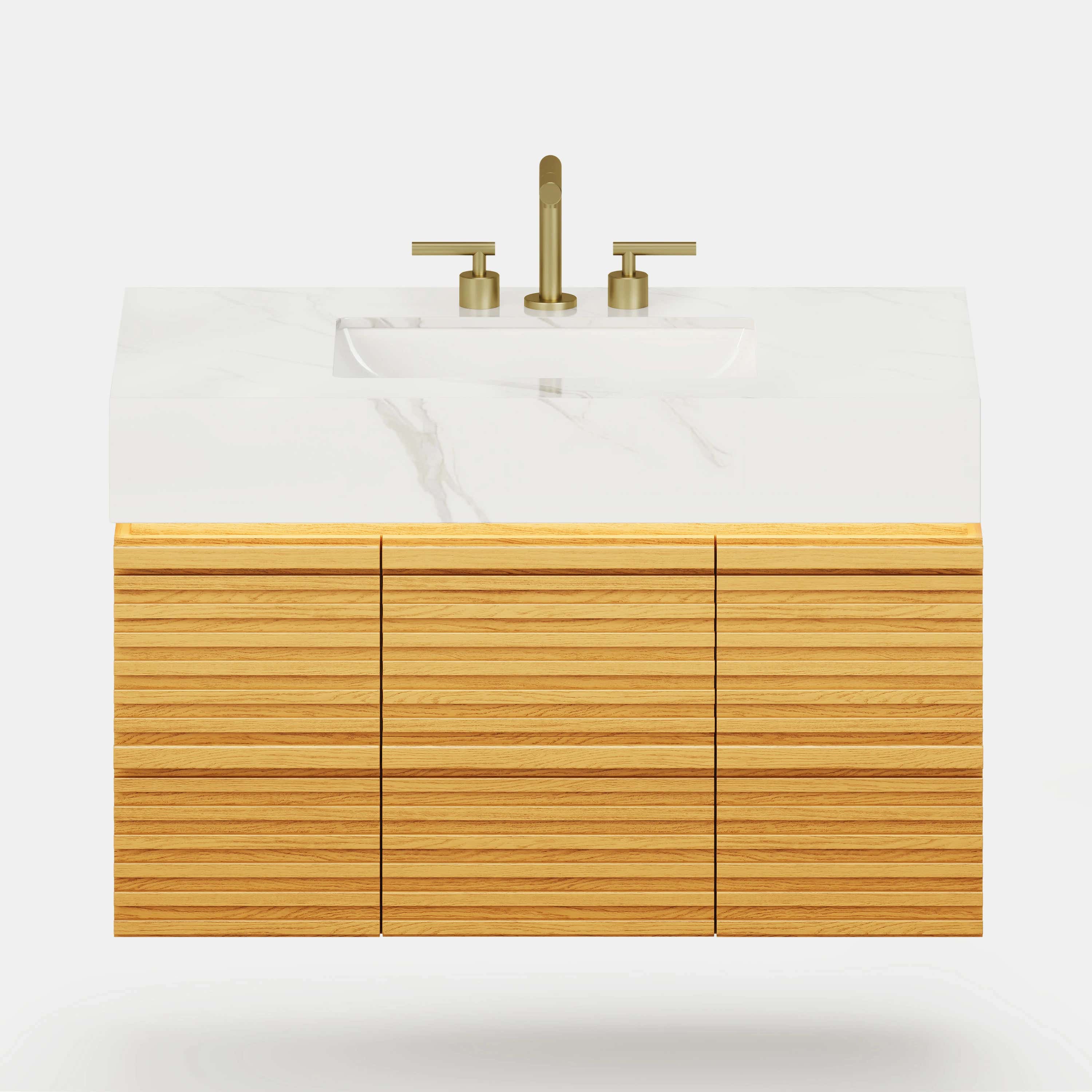 Isla Oak Bathroom Vanity 36"W