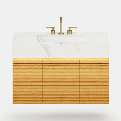 Isla Badezimmerwaschtisch aus Eiche, 91cm breit