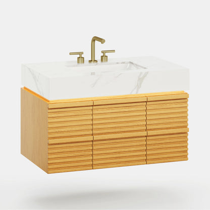 Isla Badezimmerwaschtisch aus Eiche, 91cm breit