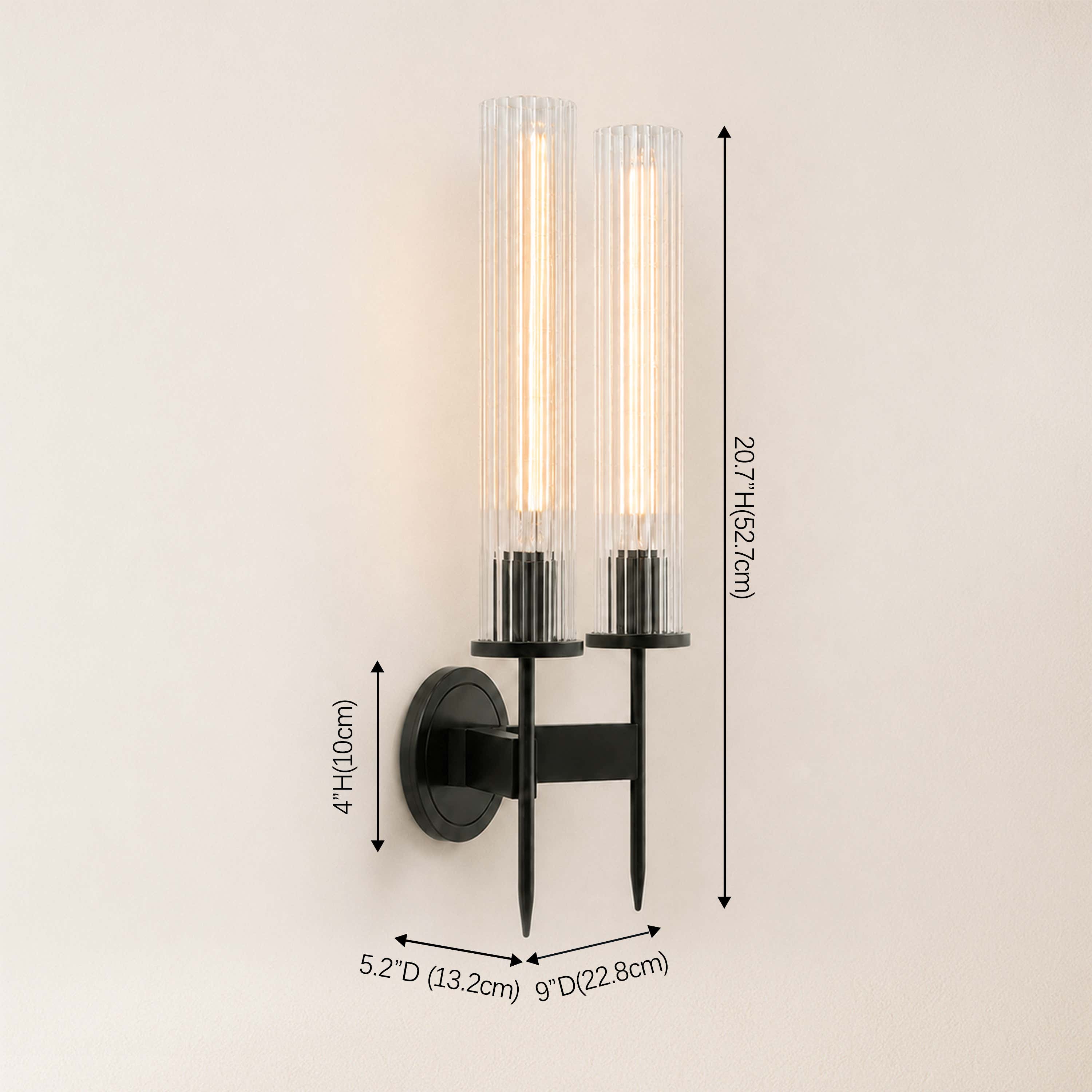 Bellmere 2 Lights Glass Wall Sconce