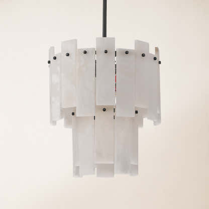 Nivislight Alabaster 2-Tier Round Pendant 13"#Finish_Black