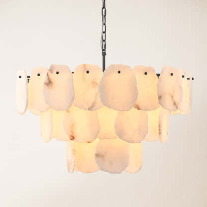 Moira Alabaster Multi-Tier Round Chandelier 32"D#Finish_Black