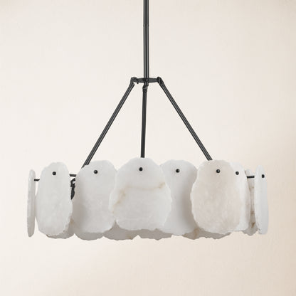 Runder Kronleuchter „Moira“ aus Alabaster, 61 cm Durchmesser