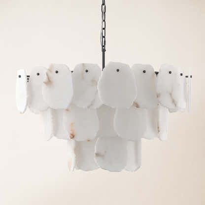 Moira Alabaster Multi-Tier Round Chandelier 32"D#Finish_Black