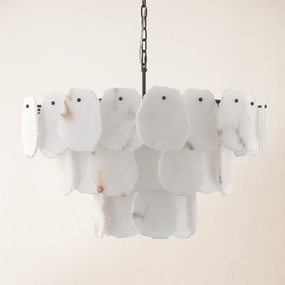 Moira Alabaster-Kronleuchter, mehrstufig, rund, 81,3 cm Durchmesser