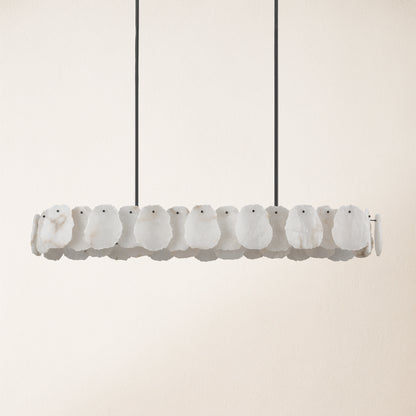 Ovaler Kronleuchter „Moira“ aus Alabaster, 147,7 cm Breite