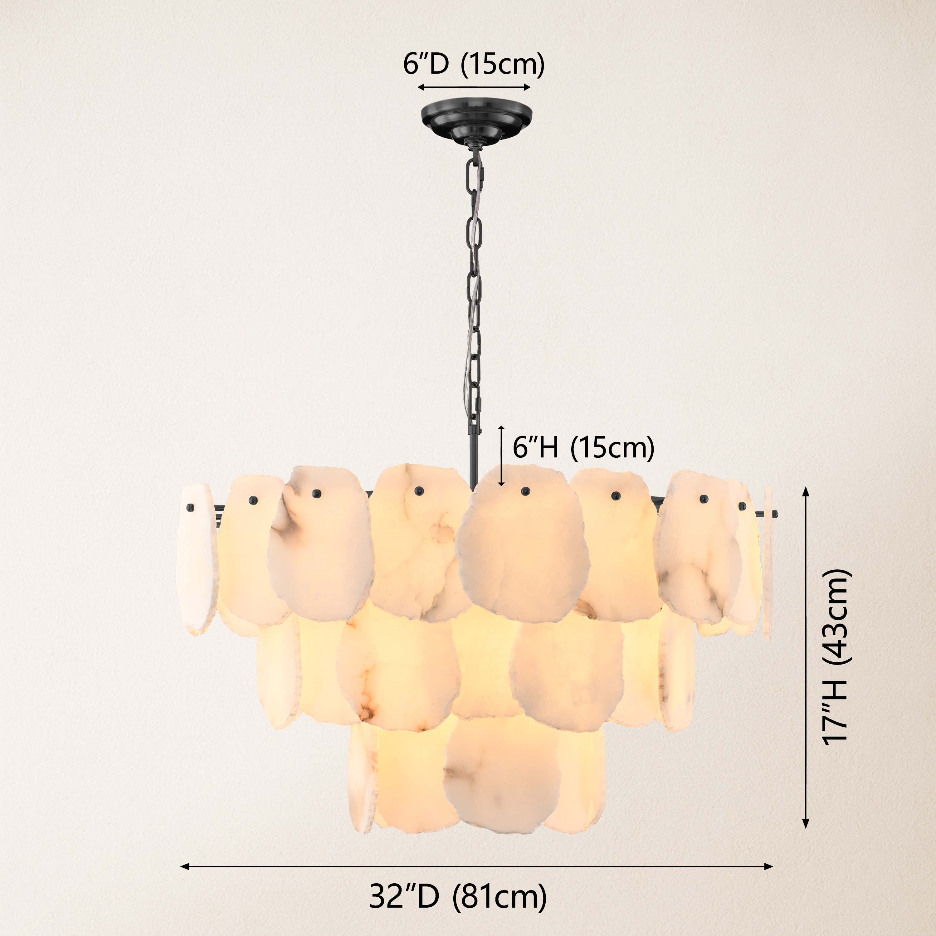 Moira Alabaster Multi-Tier Round Chandelier 32"D#Finish_Black