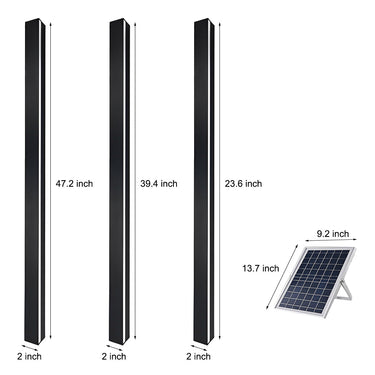 Minimalistische lange lineare LED wasserdicht schwarz moderne Solar Wandleuchte Beleuchtung