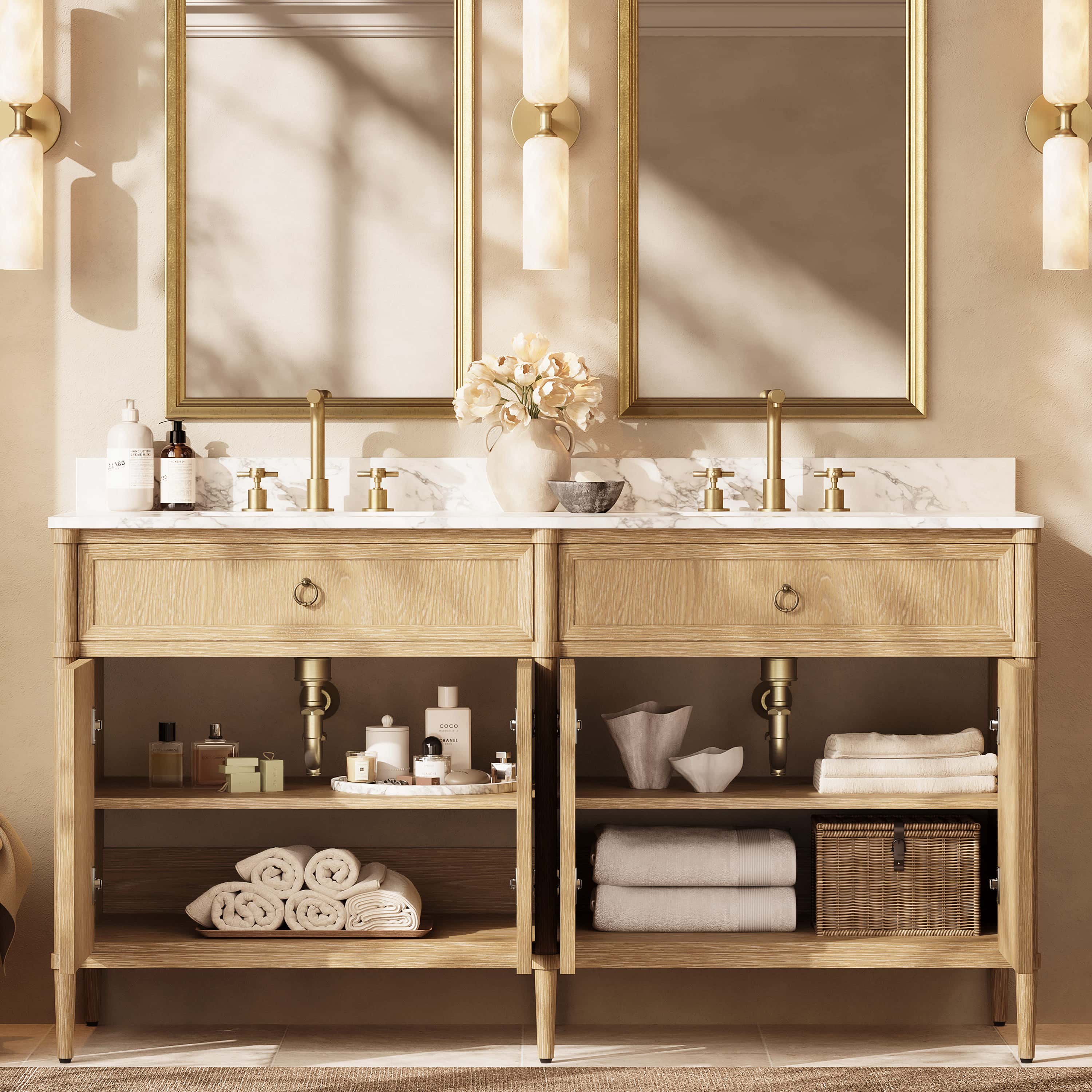 Maison Double Bathroom Vanity 63"W