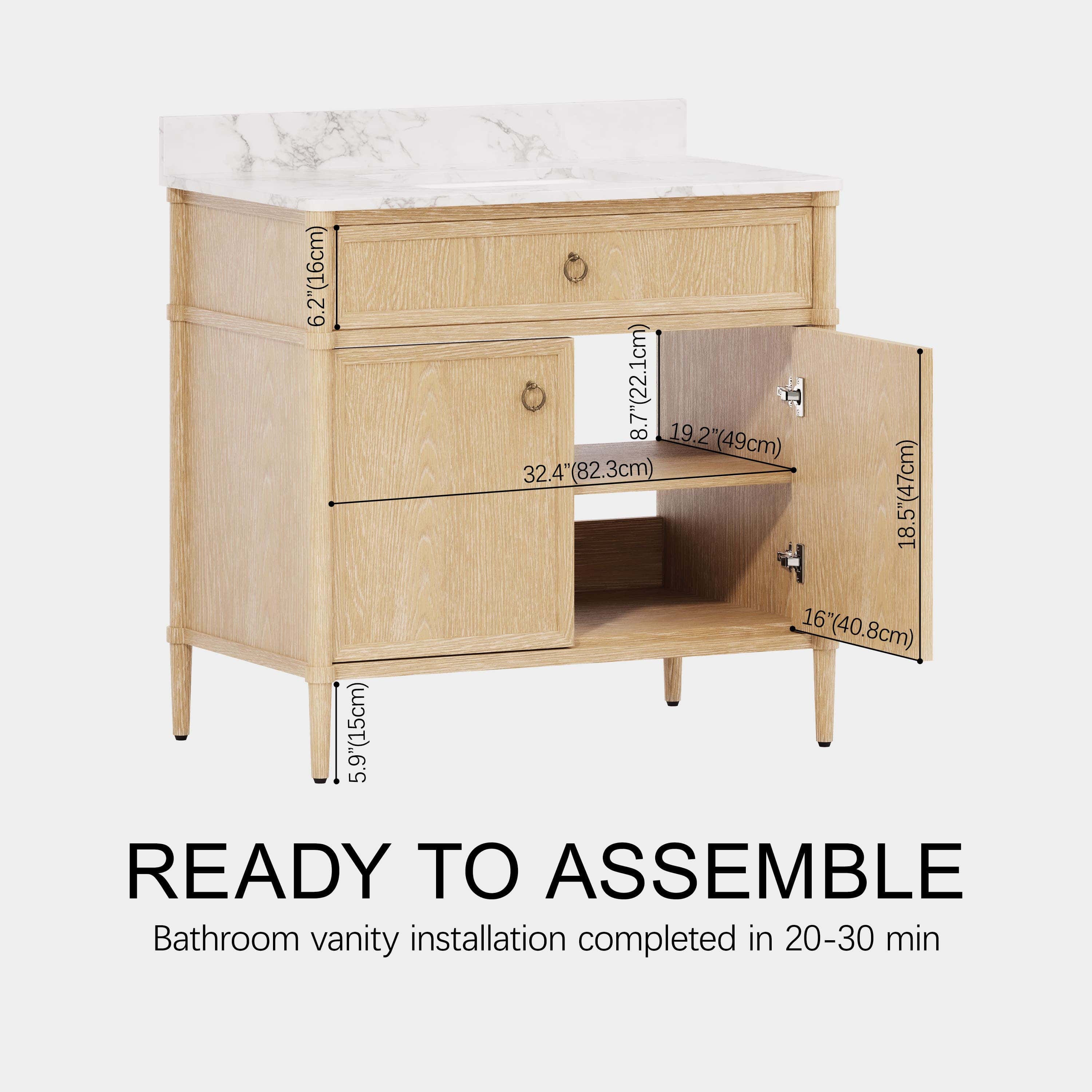 Maison Bathroom Vanity 36"W