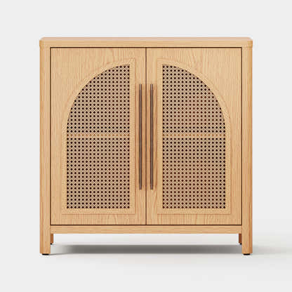 Arden Cane 32“ Oak Storage Cabinet