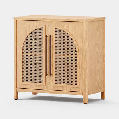 Arden Cane 94.5″ Oak Modular Media Console(Set of 3)