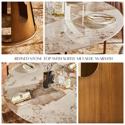 Lyra Sintered Stone Round Dining Table 59"