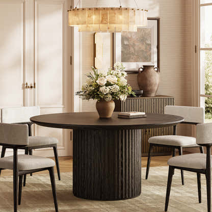 Aurelius Fluted Round Dining Table 60"W