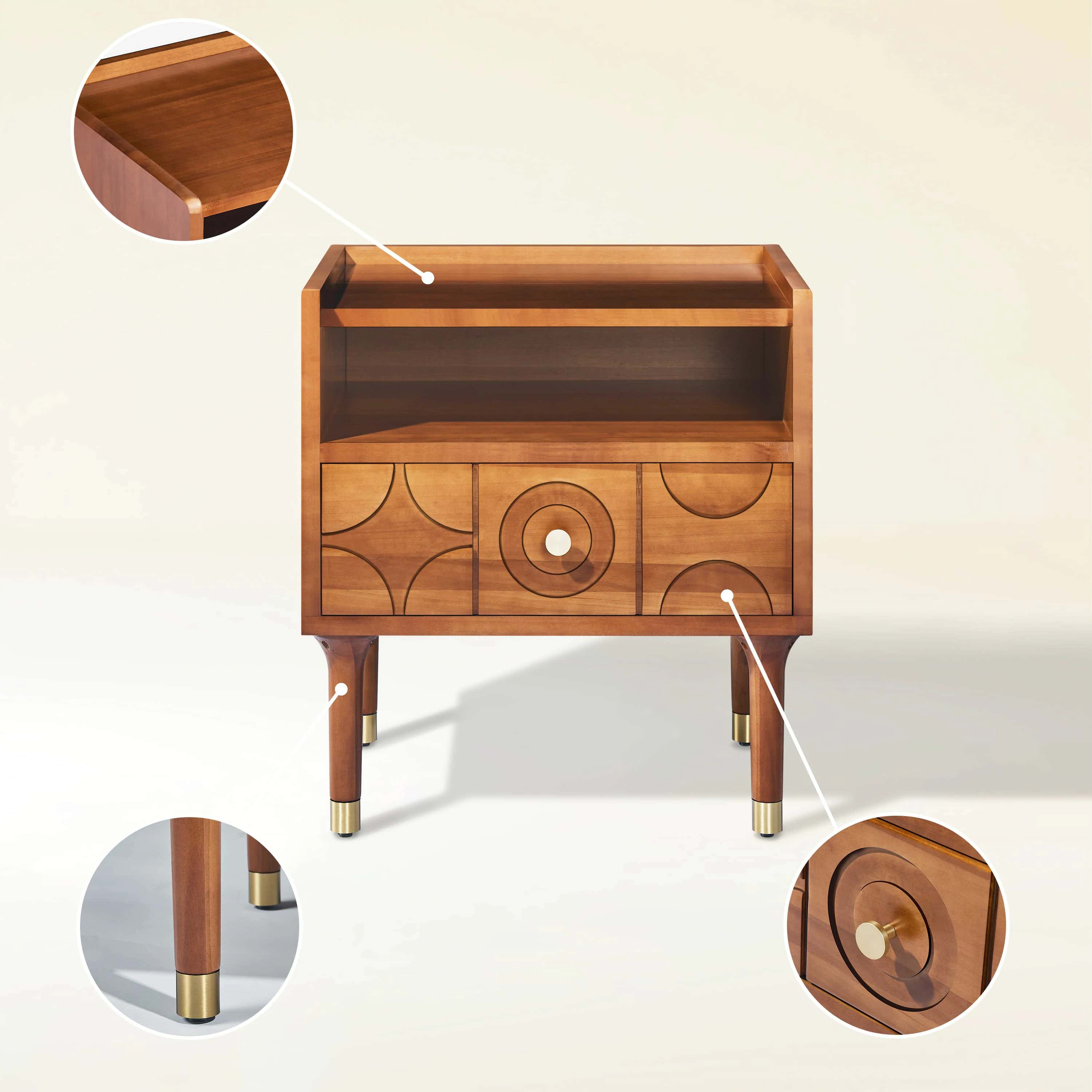 Rive Gauche Oak Nightstand 20"W